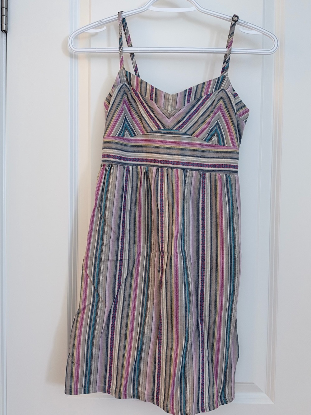TNA Striped Midi Dress in Pink, Purple, Blue and Green